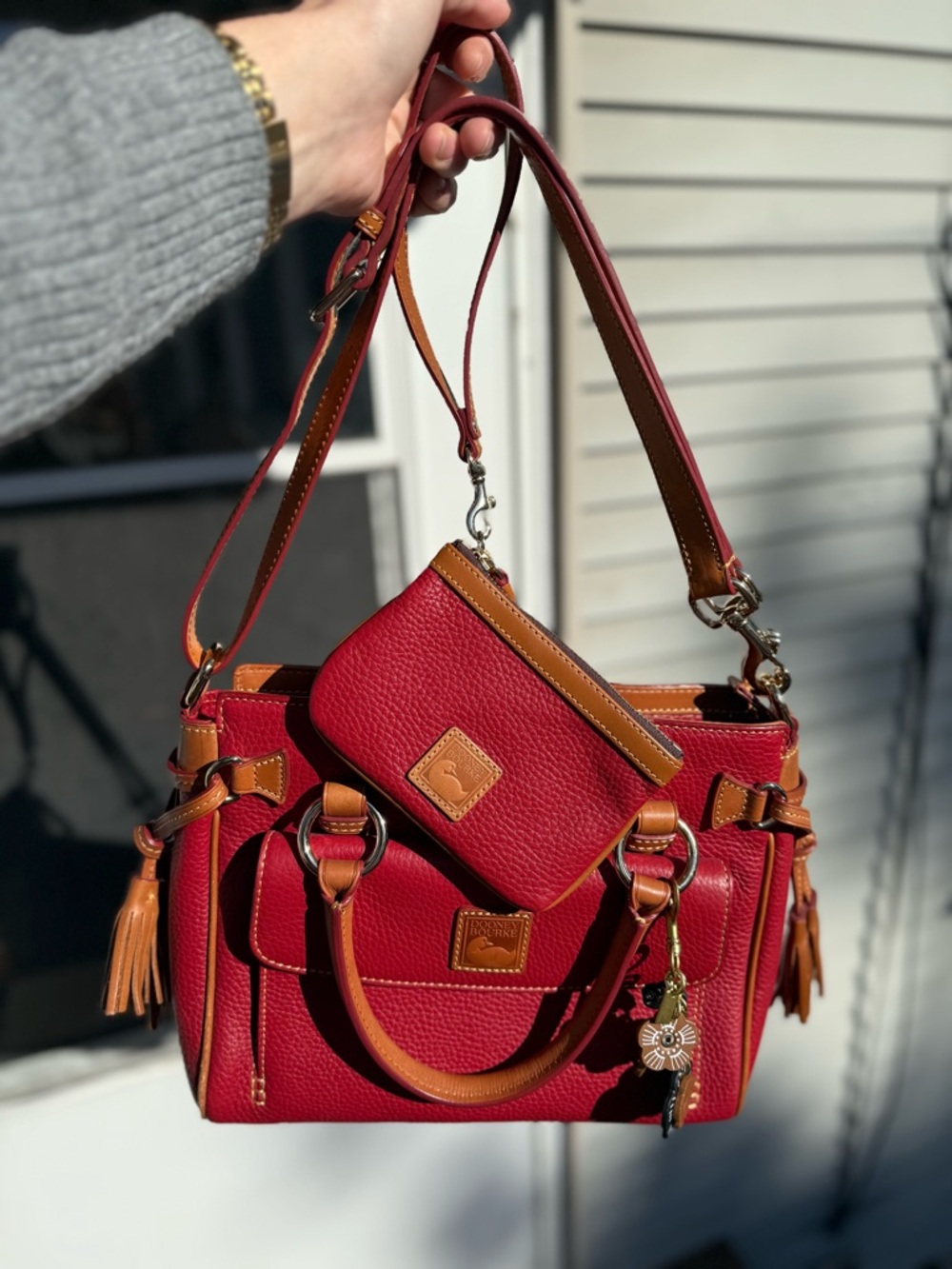 Dooney and Bourke Medium Pocket Satchel with matching Wristlet